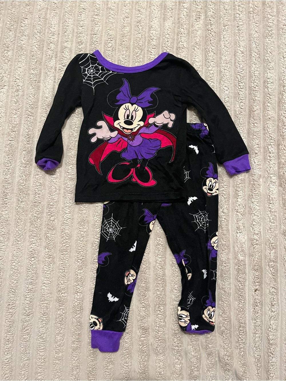 Disney Black & Purple Minnie Mouse Vampire Pajama Set
